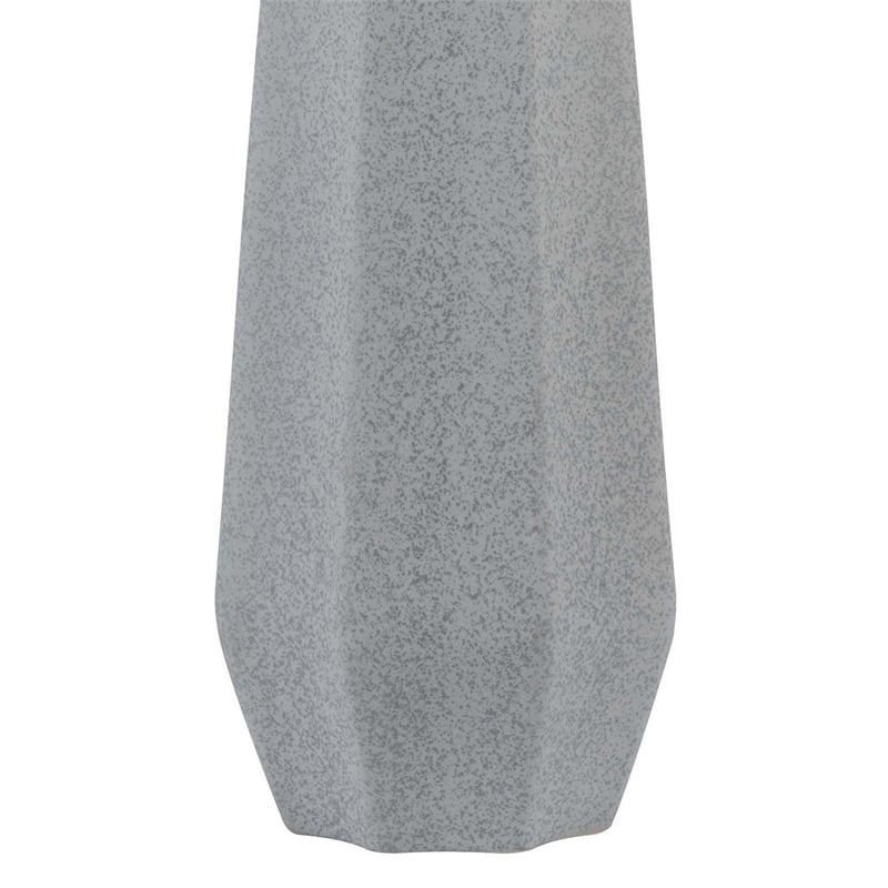 Niu 30 Inch Table Lamp Set of 2- Drum Shade- Stone Gray Ceramic Prism Base