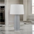Niu 30 Inch Table Lamp Set of 2- Drum Shade- Stone Gray Ceramic Prism Base