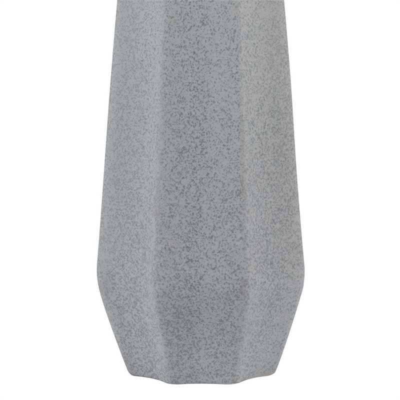 Niu 30 Inch Table Lamp Set of 2- Drum Shade- Stone Gray Ceramic Prism Base