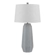 Niu 30 Inch Table Lamp Set of 2- Drum Shade- Stone Gray Ceramic Prism Base