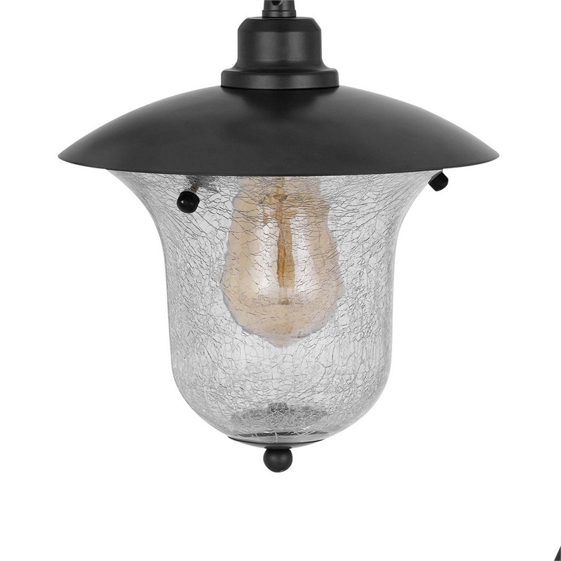 Lem 32 Inch Table Lamp- Classic Lantern- Glass Shade- Bronze Metal Finish