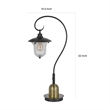 Lem 32 Inch Table Lamp- Classic Lantern- Glass Shade- Bronze Metal Finish