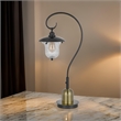 Lem 32 Inch Table Lamp- Classic Lantern- Glass Shade- Bronze Metal Finish