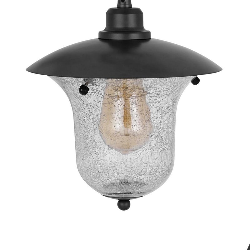 Lem 32 Inch Table Lamp- Classic Lantern- Glass Shade- Bronze Metal Finish