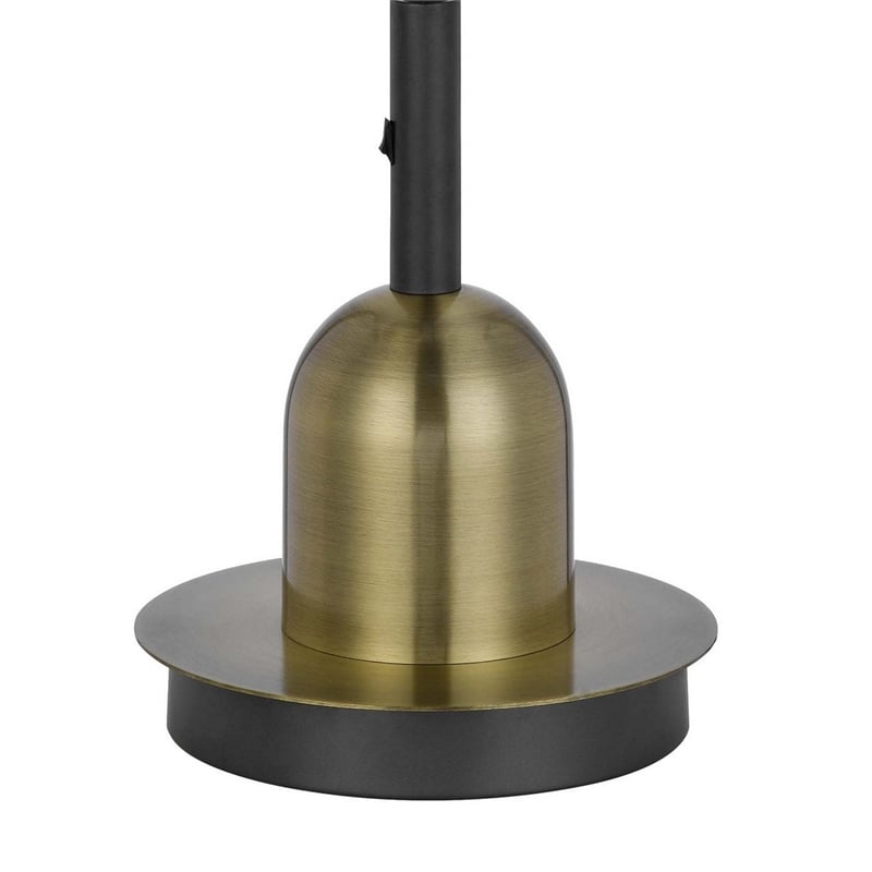 Lem 32 Inch Table Lamp- Classic Lantern- Glass Shade- Bronze Metal Finish