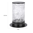 Hem 9 Inch Accent Lamp- LED- Leaf Pattern Glass Shade- Gray Metal Finish