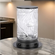 Hem 9 Inch Accent Lamp- LED- Leaf Pattern Glass Shade- Gray Metal Finish