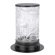 Hem 9 Inch Accent Lamp- LED- Leaf Pattern Glass Shade- Gray Metal Finish