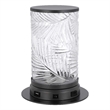 Hem 9 Inch Accent Lamp- LED- Leaf Pattern Glass Shade- Gray Metal Finish