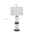 Hem 31 Inch Table Lamp with Drum Hardback- LED- Leafy Glass- Gray Metal
