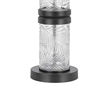 Hem 31 Inch Table Lamp with Drum Hardback- LED- Leafy Glass- Gray Metal