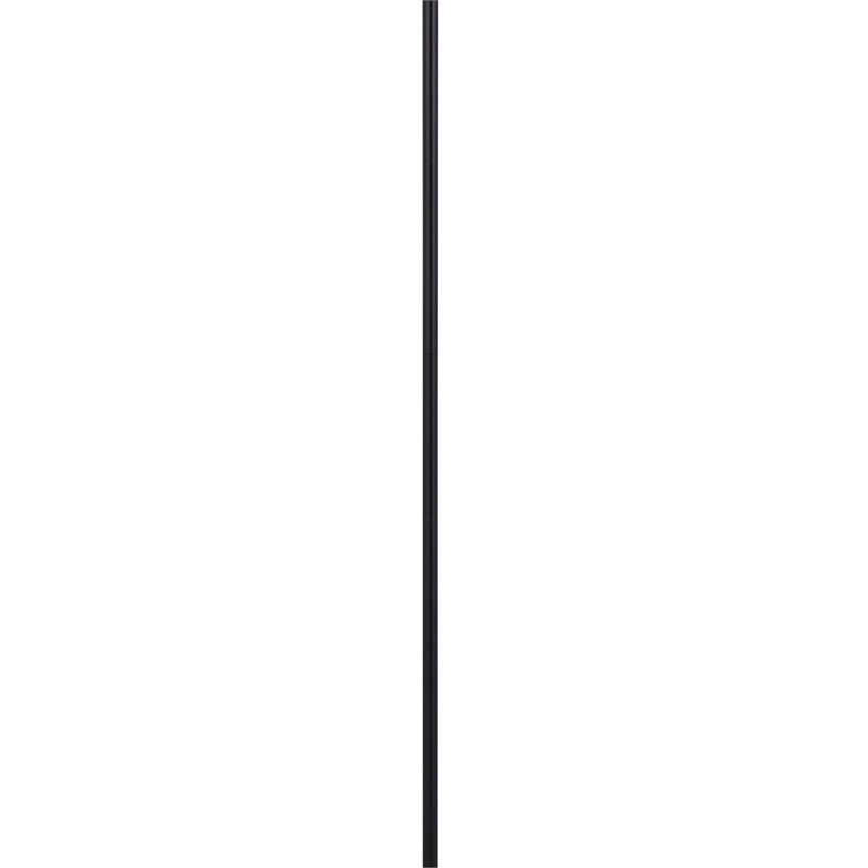 Sie 59 Inch Floor Lamp- White Linen Shade- Round Base- Black Metal Pole