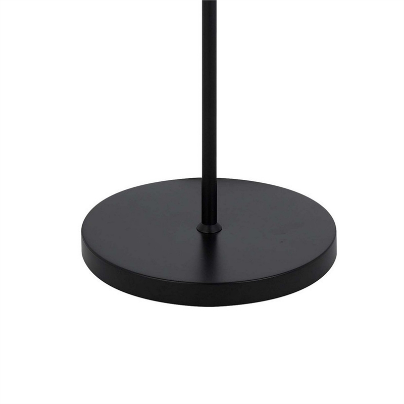Sie 59 Inch Floor Lamp- White Linen Shade- Round Base- Black Metal Pole