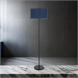 Sie 59 Inch Floor Lamp- Navy Blue Linen Shade- Round Base- Black Metal Pole