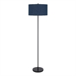 Sie 59 Inch Floor Lamp- Navy Blue Linen Shade- Round Base- Black Metal Pole