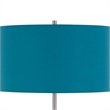 Sie 59 Inch Floor Lamp- Aqua Blue Linen Shade- Round Base- Silver Metal