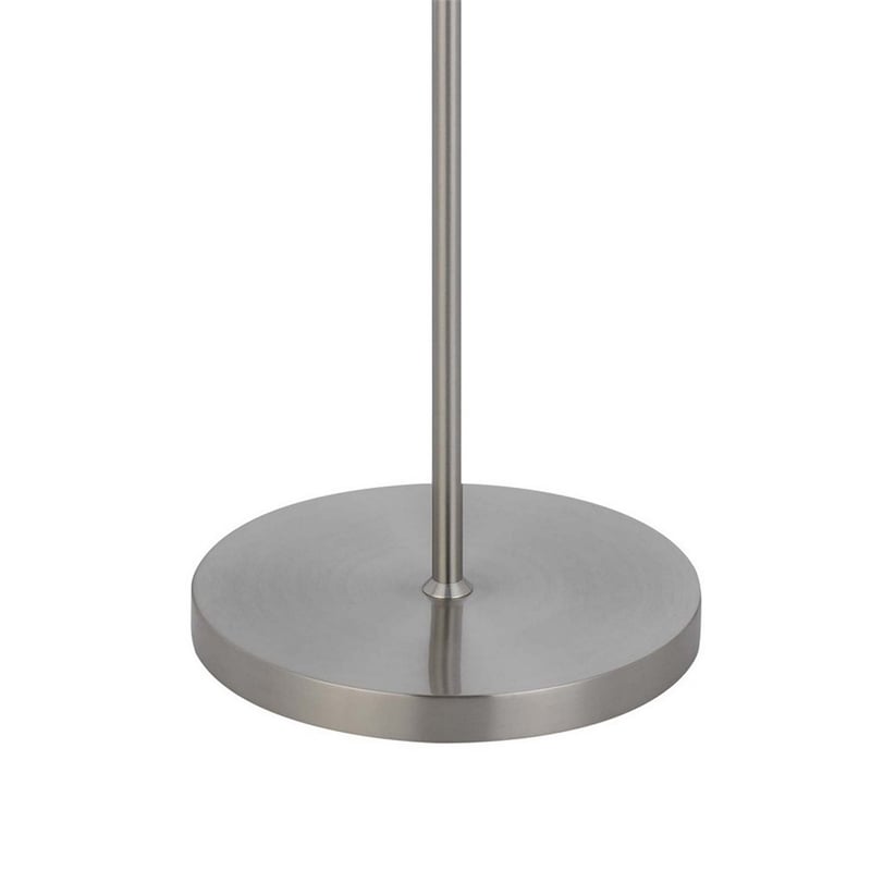 Sie 59 Inch Floor Lamp- Aqua Blue Linen Shade- Round Base- Silver Metal