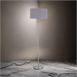 Sie 59 Inch Floor Lamp- Gray Linen Shade- Round Base- Silver Metal Pole