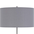 Sie 59 Inch Floor Lamp- Gray Linen Shade- Round Base- Silver Metal Pole