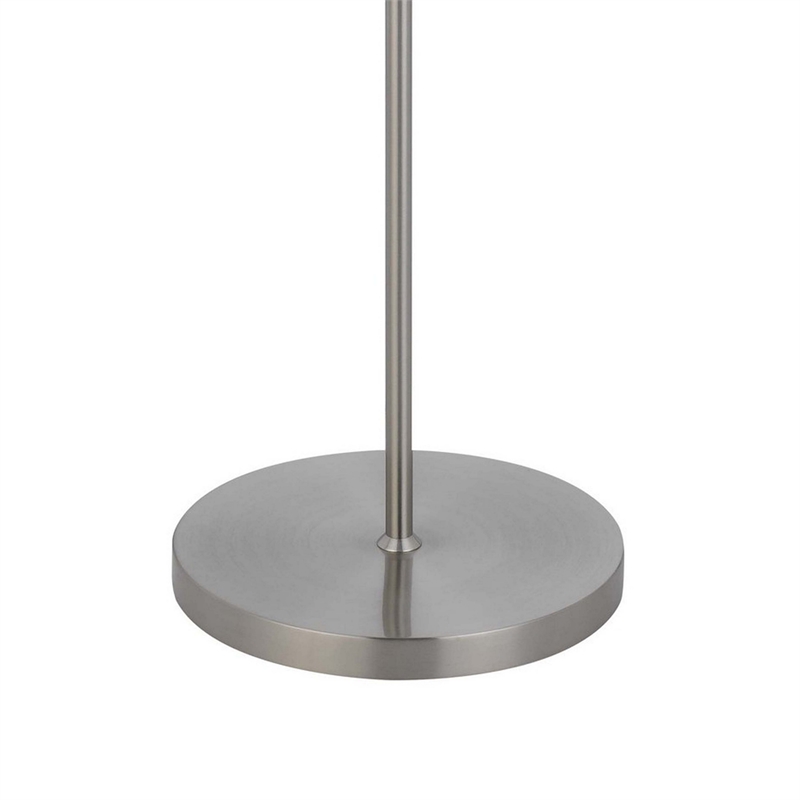 Sie 59 Inch Floor Lamp- Gray Linen Shade- Round Base- Silver Metal Pole