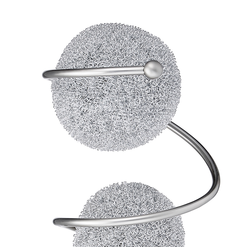 Lila 28 Inch Table Lamp- 3 Wire Wrapped Spheres- Satin Nickel- Aluminium