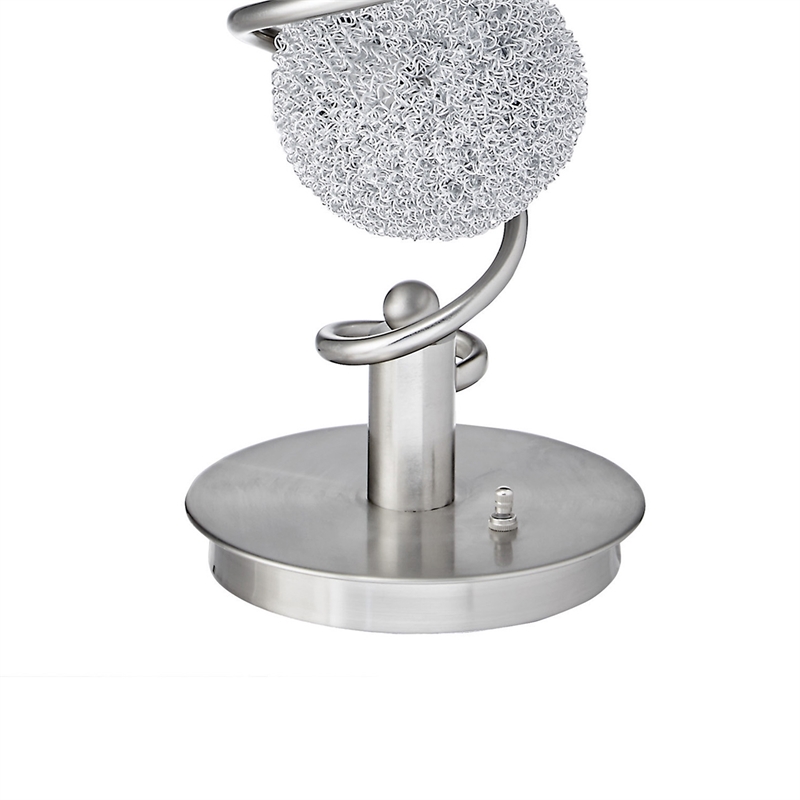 Lila 28 Inch Table Lamp- 3 Wire Wrapped Spheres- Satin Nickel- Aluminium