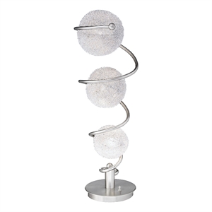 Lila 28 Inch Table Lamp- 3 Wire Wrapped Spheres- Satin Nickel- Aluminium