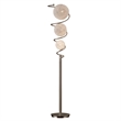 Lila 65 Inch Floor Lamp- Slender Stem- 3 Wire Wrapped Spheres- Satin Nickel