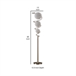 Lila 65 Inch Floor Lamp- Slender Stem- 3 Wire Wrapped Spheres- Satin Nickel