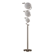 Lila 65 Inch Floor Lamp- Slender Stem- 3 Wire Wrapped Spheres- Satin Nickel