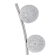 Lila 30 Inch Table Lamp- Curved Stem with 3 Spheres- Satin Nickel Finish