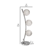 Lila 30 Inch Table Lamp- Curved Stem with 3 Spheres- Satin Nickel Finish