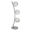 Lila 30 Inch Table Lamp- Curved Stem with 3 Spheres- Satin Nickel Finish