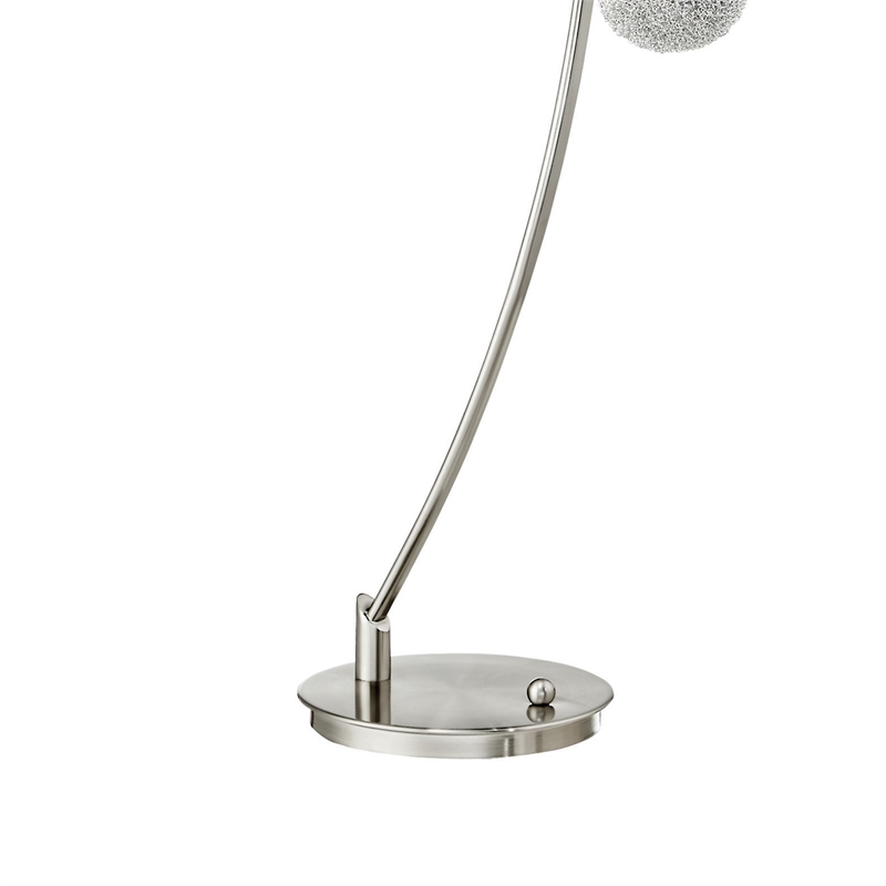 Lila 61 Inch Floor Lamp- Curved Stem with 5 Spheres- Satin Nickel Aluminium