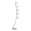Lila 61 Inch Floor Lamp- Curved Stem with 5 Spheres- Satin Nickel Aluminium