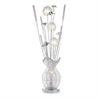 Bella 36 Inch Vase Accent Table Lamp- Filament Flowers LED Light- Chrome