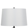 31 Inch Table Lamp- Crackled Black Glass w Night Light- White Shade