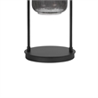 31 Inch Table Lamp- Crackled Black Glass w Night Light- White Shade