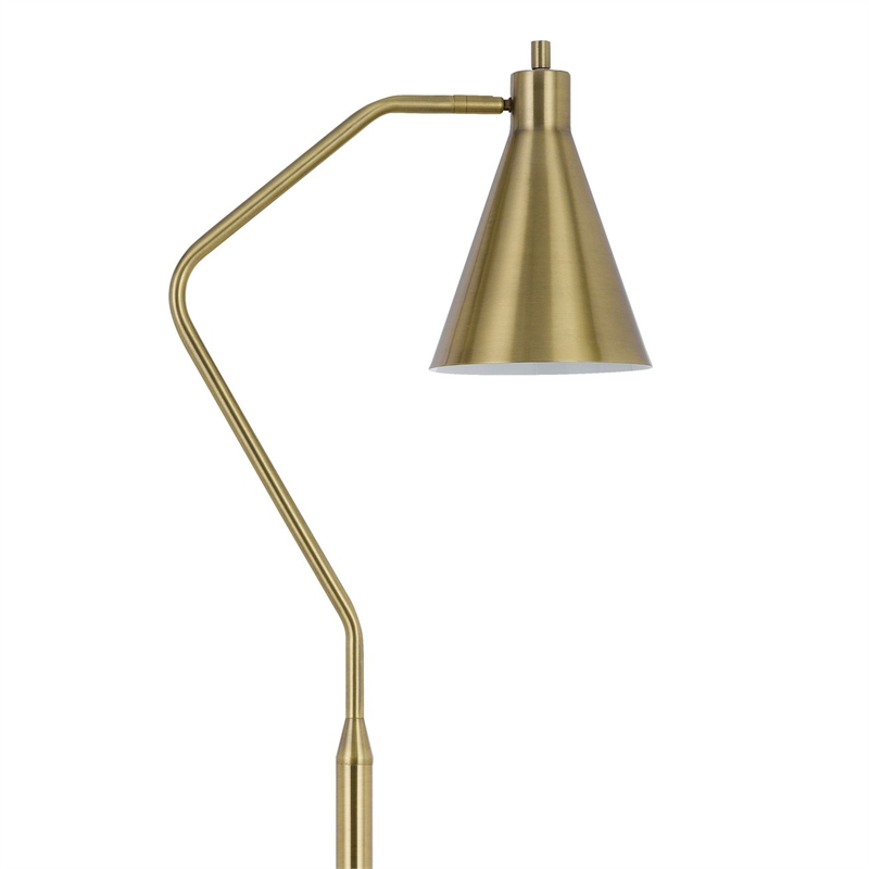 Sty 63 Inch Task Floor Lamp- Swivel Brass Shade Angled Metal Pole