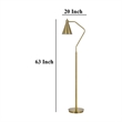 Sty 63 Inch Task Floor Lamp- Swivel Brass Shade Angled Metal Pole
