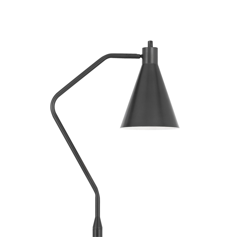Sty 63 Inch Task Floor Lamp- Swivel Gray Shade- Angled Thin Metal Pole