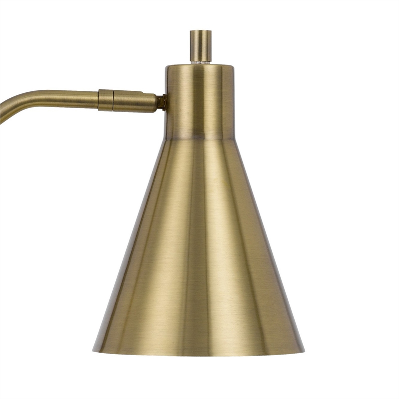 Sty 24 Inch Task Table Lamp- Swivel Brass Shade Angled Thin Metal Pole