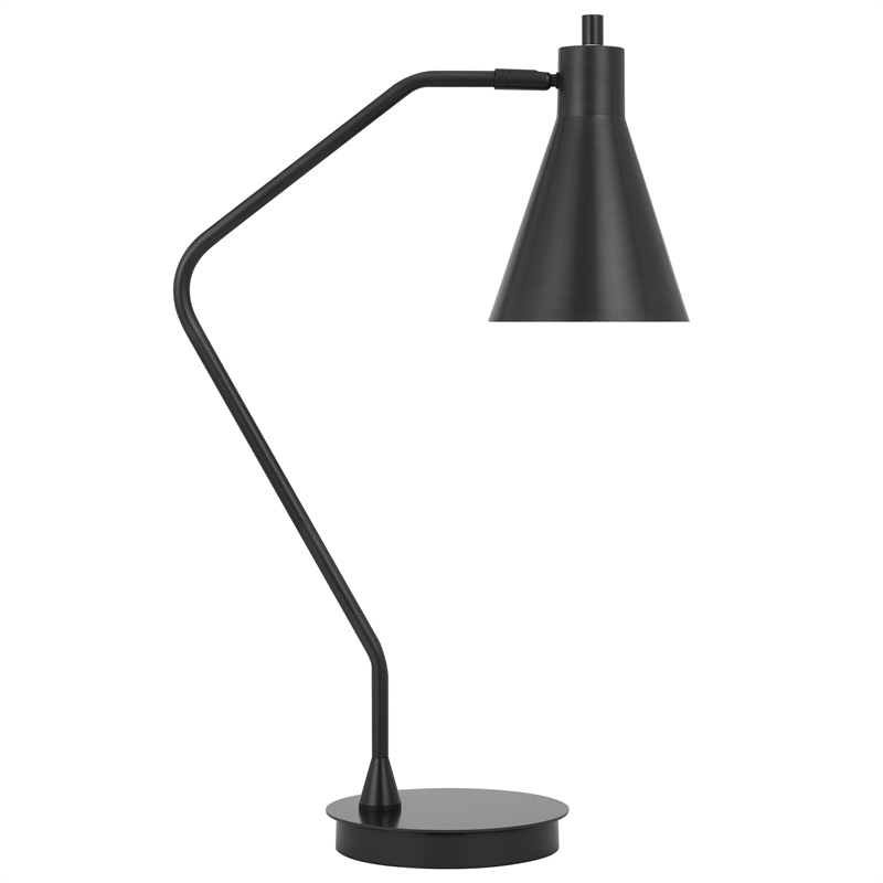 Sty 24 Inch Task Table Lamp- Swivel Gray Shade- Angled Thin Metal Pole