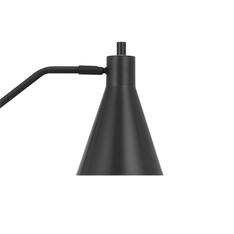 Sty 24 Inch Task Table Lamp- Swivel Gray Shade- Angled Thin Metal Pole