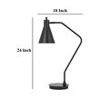 Sty 24 Inch Task Table Lamp- Swivel Gray Shade- Angled Thin Metal Pole