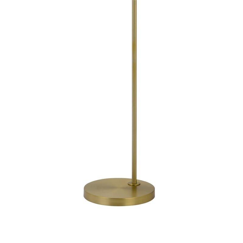 Ashy 68 Inch Task Floor Lamp- Gooseneck LED- White Shade Gold Arc Pole
