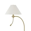 Ashy 68 Inch Task Floor Lamp- Gooseneck LED- White Shade Gold Arc Pole
