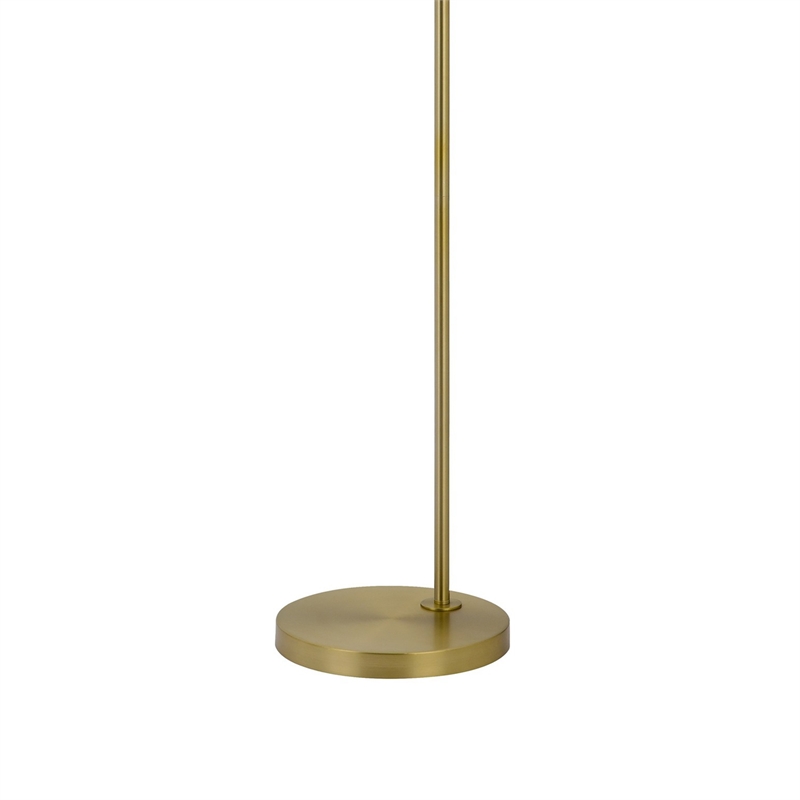 Ashy 68 Inch Task Floor Lamp- Gooseneck LED- White Shade Gold Arc Pole