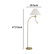 Ashy 68 Inch Task Floor Lamp- Gooseneck LED- White Shade Gold Arc Pole