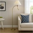 Ashy 68 Inch Task Floor Lamp- Gooseneck LED- White Shade Gold Arc Pole